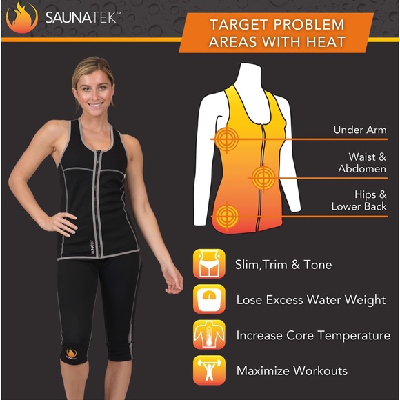 Women's Sauna Sweat Suit Vest for Exercise and Heat Training, Neoprene - Picture 2 of 6